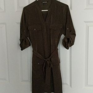 Express Military green shirt dress